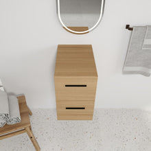 Load image into Gallery viewer, Floating Bathroom Vanity Drawer Base, Wall Mounted Storage With 2 Drawers - Light Oak
