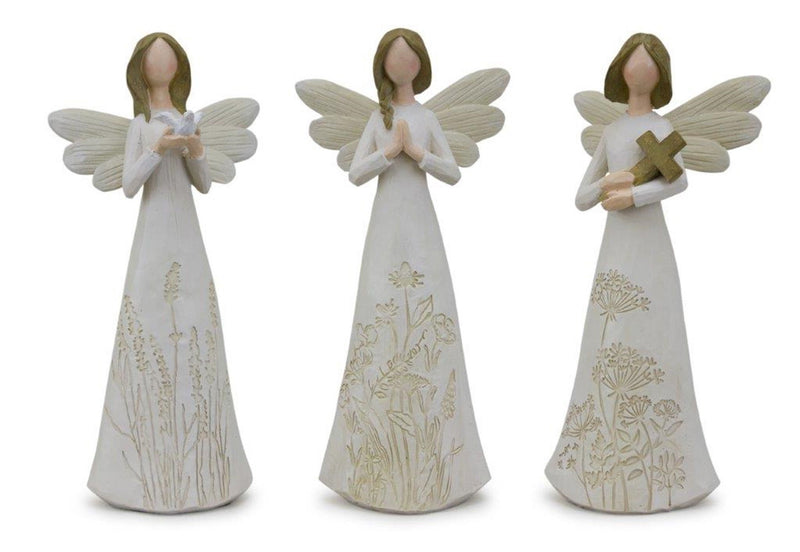 Poly Figurine Tabletop Sculpture (Set of 3) - White