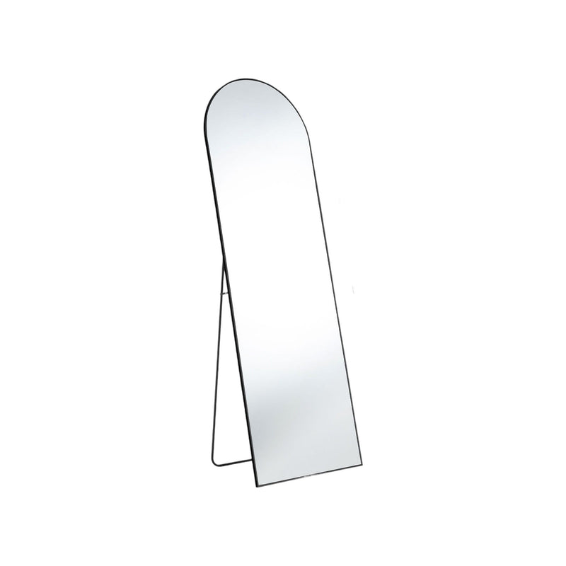 63" Metal Arch Freestanding And Wall Mount Framed Full Length Mirror - Black