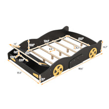 Load image into Gallery viewer, Race Car Shaped Platform Bed With Wheels And Storage
