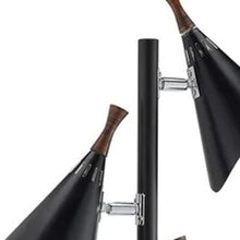 Load image into Gallery viewer, Three Light Tree Floor Lamp With Black Solid Color Cone Shade - Black
