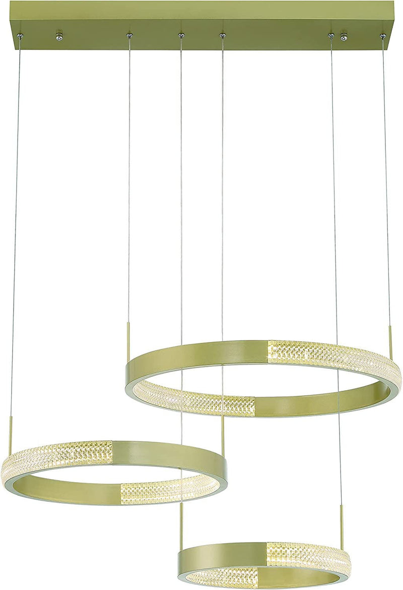 Candle Style Three Light Metal LED Dimmable Chandelier - Gold