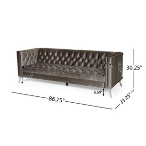Contemporary 3 Seater Sofa With Button Tufting