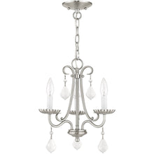 Load image into Gallery viewer, 15" Three Light Dimmable Chandelier With Shades - Nickel
