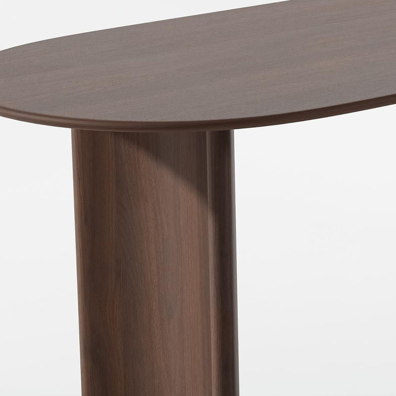 67" Solid Wood Oval Dining Table - Walnut / Dark Brown