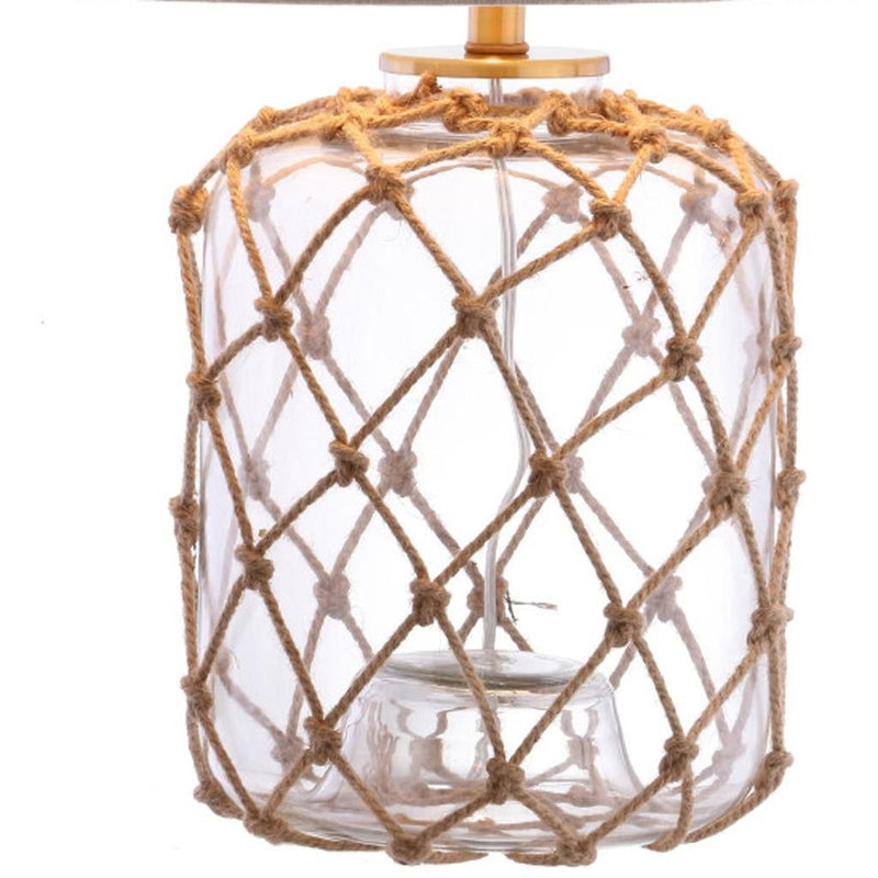 Novelty Table Lamp LED With Drum Shade - Brown