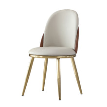 Load image into Gallery viewer, Modern Dining Chairs (Set of 2) With Gold Metal Legs - Beige
