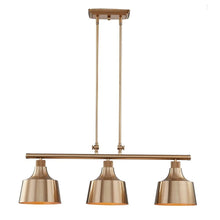 Load image into Gallery viewer, Kitchen Island Three Light Metal Dimmable Chandelier With Shades - Gold
