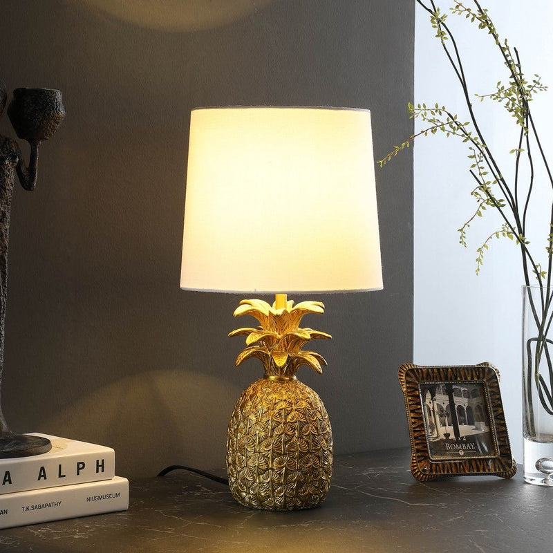 Bedside Table Lamp With White Empire Shade - Gold