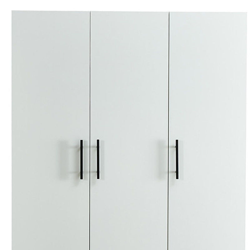 71" Three Door Two Drawer Combo Dresser - White