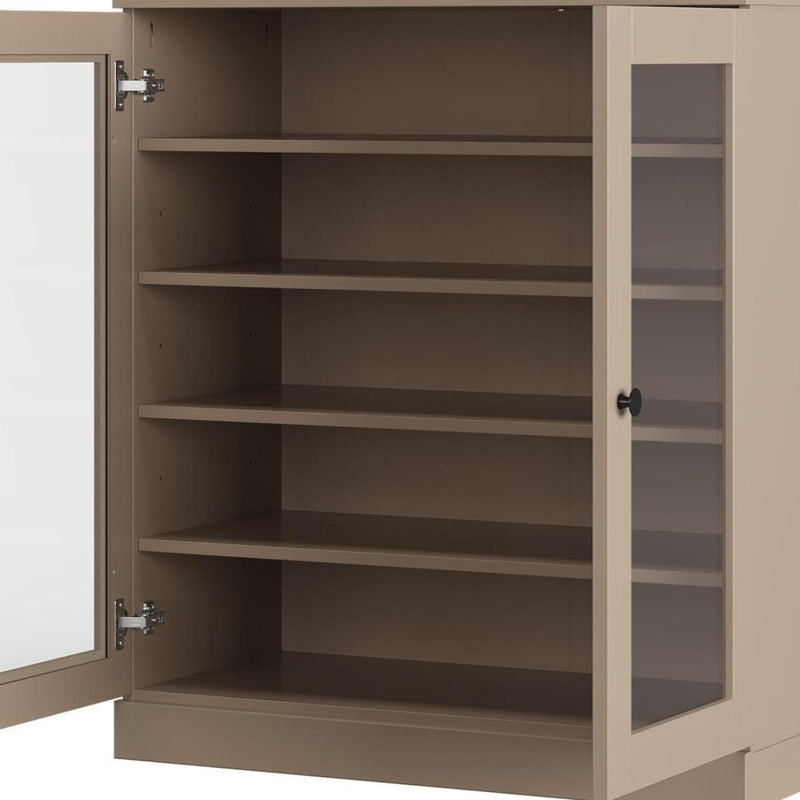 Twenty Pair Solid Woodshoe Storage Cabinet (752339) - Beige