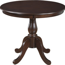 Load image into Gallery viewer, 36" Rounded Solid Manufactured Wood And Solid Wood Pedestal Base Dining Table - Espresso
