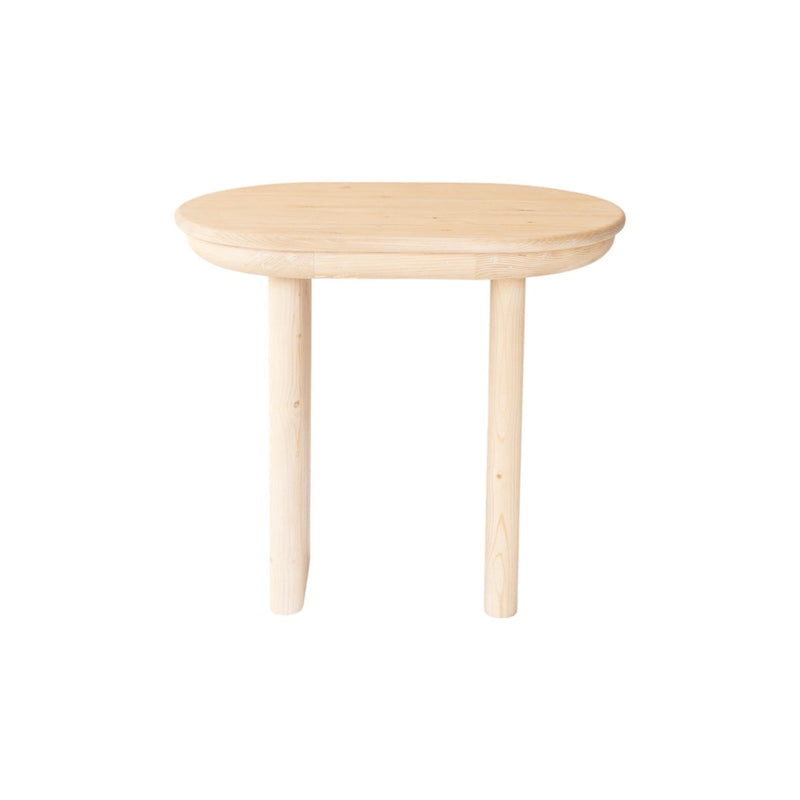 22" Solid Wood Oval Sled End Table - Natural And White