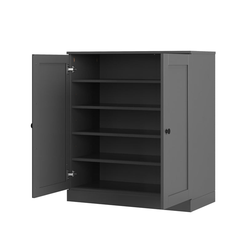 Twenty Pair Solid Woodshoe Storage Cabinet (752346) - Gray
