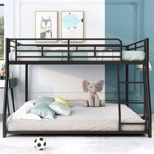 Load image into Gallery viewer, Metal Floor Bunk Bed, Full XL over Queen, Black
