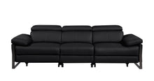 Load image into Gallery viewer, Top Grain Leather Reclining Metal USB Sofa (720334) - Black
