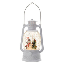 Load image into Gallery viewer, Christmas Plastic / Resin Lantern With Snowman &amp; Tree LED / Water Spinning / 6 Hours Timer, 3*AA Batteries Required - White / Multi
