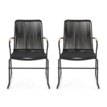 Load image into Gallery viewer, Moonstone - Outdoor Club Chair Set With Rope Weave Design - Black
