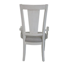 Load image into Gallery viewer, Upholstered Linen Solid Wood Open Back Dining Arm Chairs (Set of 2) - Light Gray
