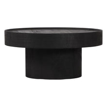 Load image into Gallery viewer, 28" Solid Wood Round Pedestal Coffee Table - Black
