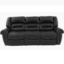 Load image into Gallery viewer, Plush Relax 1 Piece Power Reclining Sofa With Padded Armrests, 3 Seat Living Room Furniture - Black
