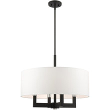 Load image into Gallery viewer, 22" Four Light Dimmable Chandelier With Shades - Black
