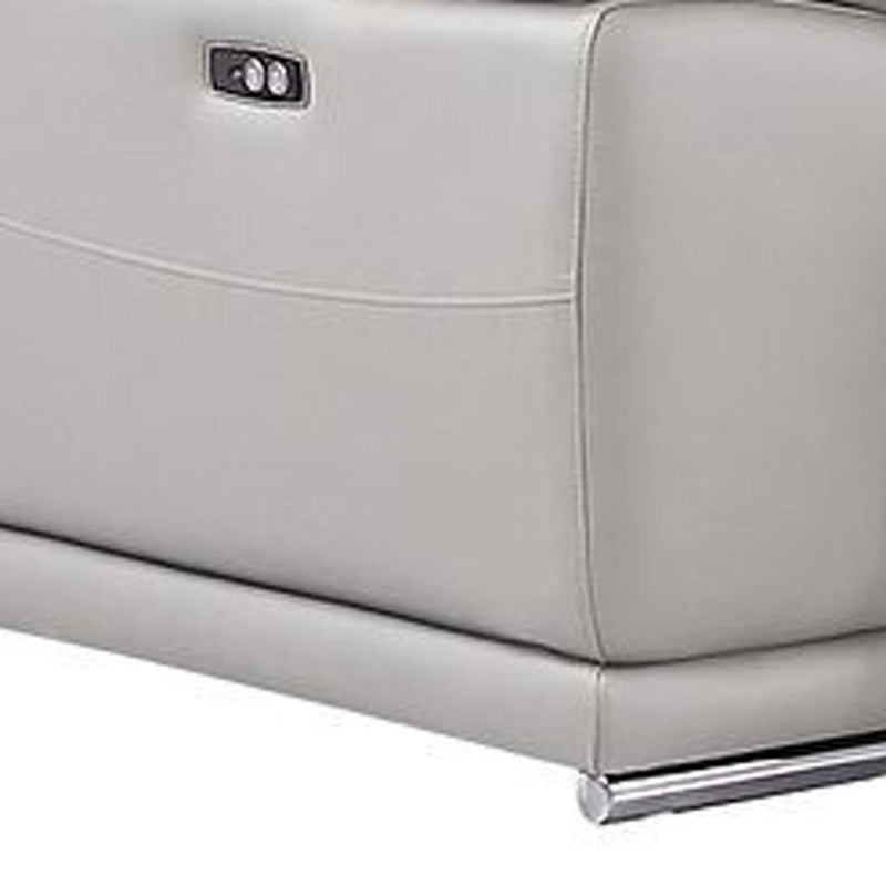 Leather Modular L Shaped Six Piece Corner Sectional With Console - Ash / Gray