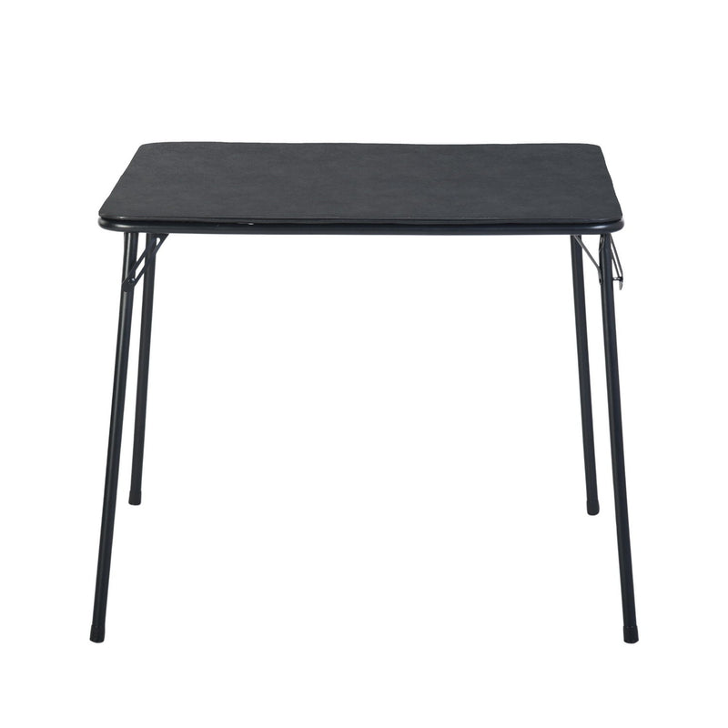 Wood Metal Folding Square Card Table - Black