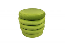 Load image into Gallery viewer, Velvet Tufted Round Cocktail Ottoman - Green
