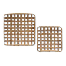 Load image into Gallery viewer, Square Bamboo Vanity Tray (Set of 2) - Brown
