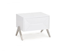 Load image into Gallery viewer, Modern Nightstand With One Drawer And Steel Legs - Silky White
