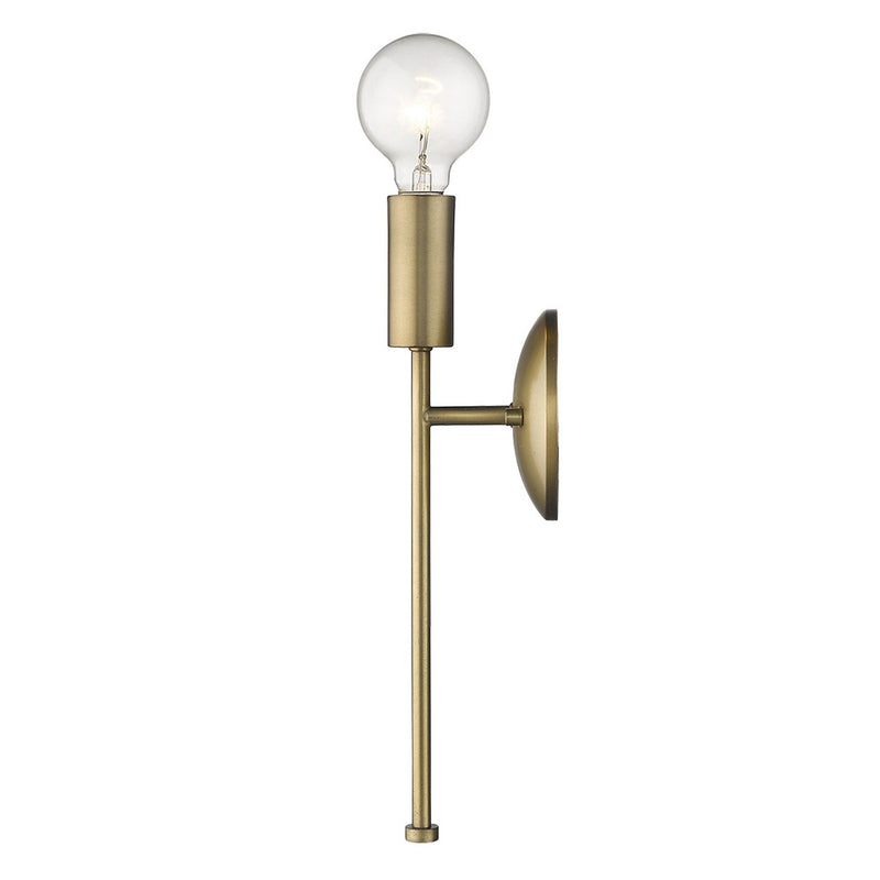 Dull Narrow Bulb Wall Light - Gold