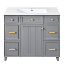 Load image into Gallery viewer, Bathroom Vanity With Ceramic Sink, Soft Close Doors, Adjustable Shelves
