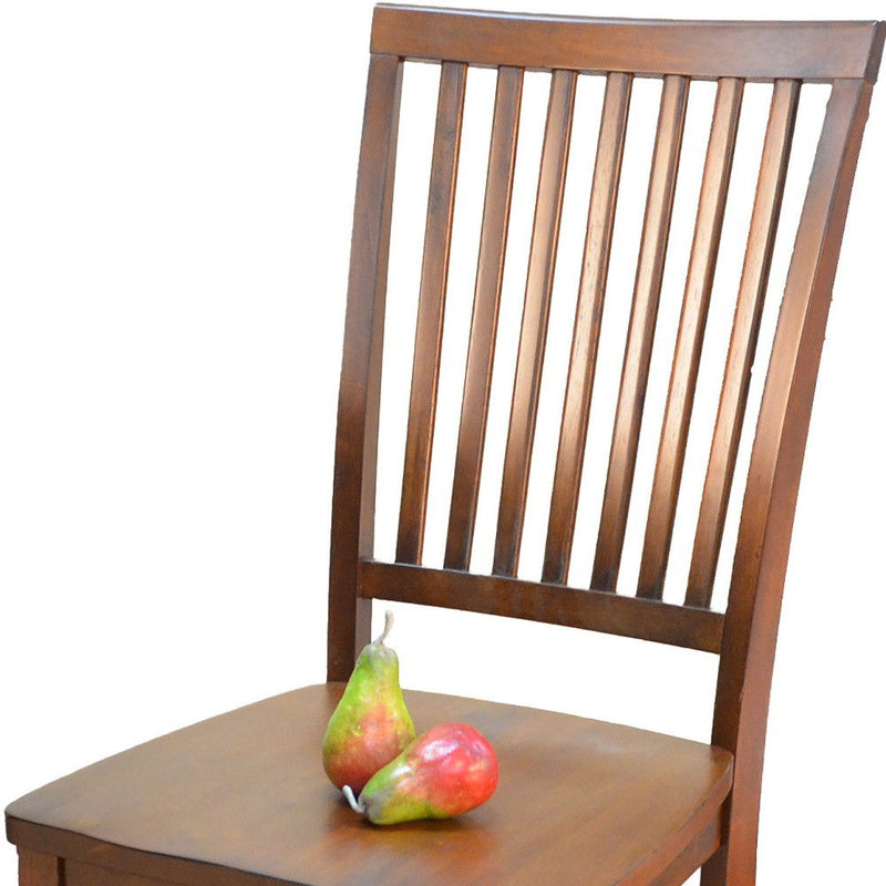 Wood Slat Back Dining Side Chair - Chestnut
