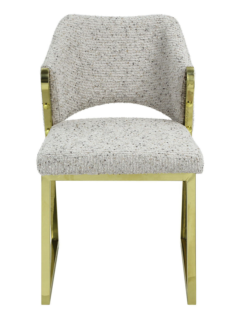 Upholstered Boucle Wing Back Dining Side Chair - Beige