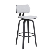 Load image into Gallery viewer, Fabric Swivel Low Back Bar Height Bar Chair - Light Gray And Black
