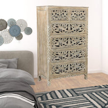 Load image into Gallery viewer, Solid Wood Six Drawer Chest - Light Brown
