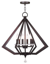 Load image into Gallery viewer, 26" Six Light Metal Dimmable Chandelier With Shades - Bronze
