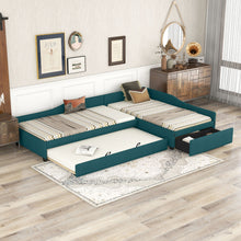 Load image into Gallery viewer, Upholstered Double Daybed With Trundle And Drawer
