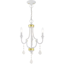 Load image into Gallery viewer, 22" Three Light Dimmable Chandelier With Shades - White
