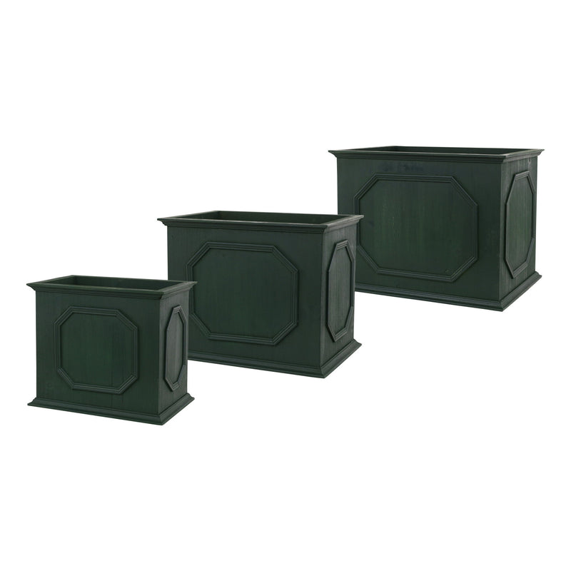 Rectangular Planter Boxes (Set of 3) - Green
