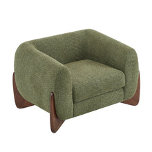 Load image into Gallery viewer, Modern Upholstered Boucle Arm Chair With Tuxedo Design And Triangular Legs
