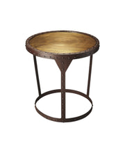 Load image into Gallery viewer, 24" Copper And Metal Round Pedestal End Table - Bronze
