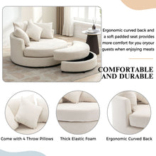 Load image into Gallery viewer, 360° Swivel Accent Barrel Chair With Storage Ottoman &amp; 4 Pillows, Modern Leisure Chair Round Accent For Living Room
