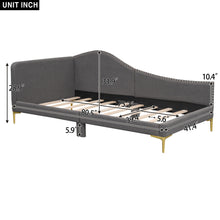 Load image into Gallery viewer, Upholstered Daybed With Headboard And Armrest, Support Legs
