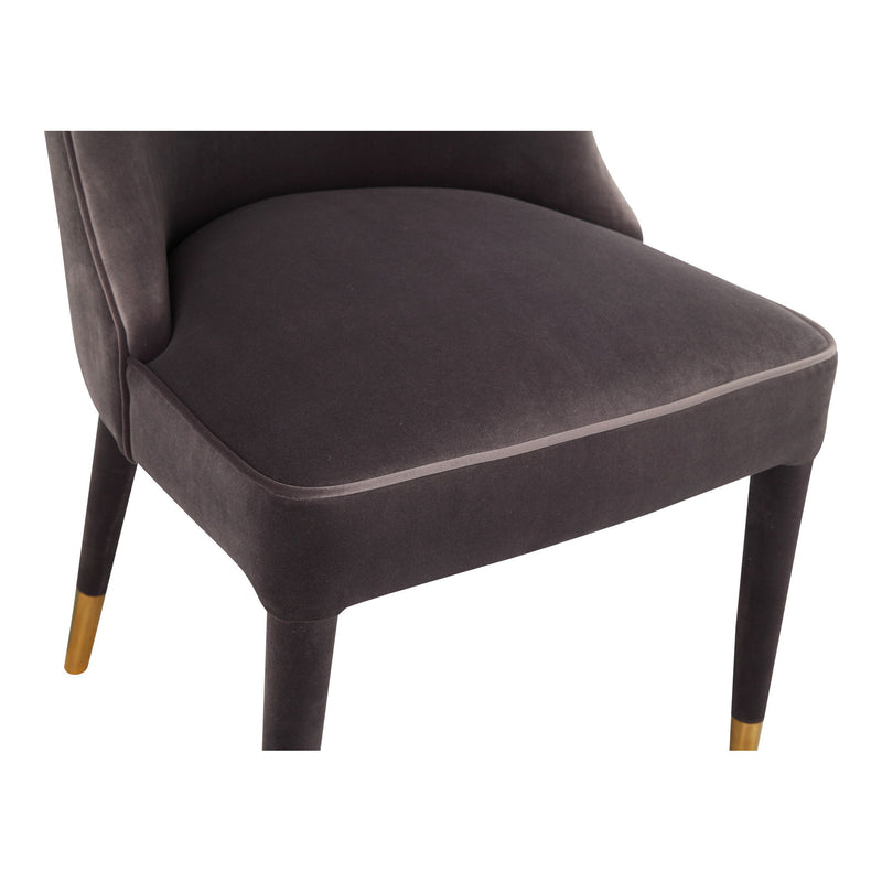 Upholstered Velvet Dining Side Chairs (Set of 2) - Gray / Black / Gold