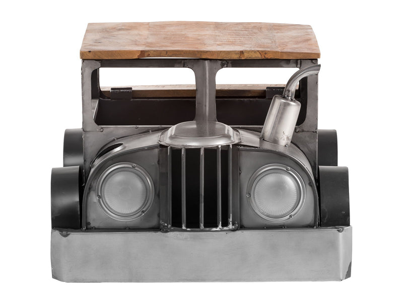 Vintage Style Truck Solid Wood And Metal Coffee Table - Gray And Brown