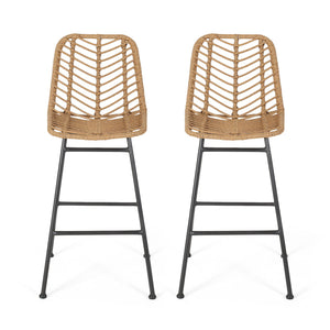 Sawtelle - Outdoor Wicker Barstools (Set of 2)
