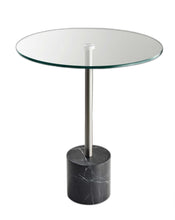 Load image into Gallery viewer, 21" Glass Round End Table - Silver And Clear
