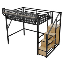 Load image into Gallery viewer, Loft Bed With Stairs, Storage Shelves, Wardrobe
